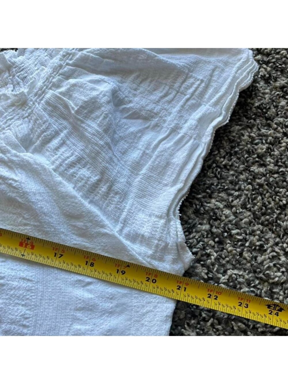 Faherty White T-Shirt Mini Dress Large Ruffles Cottagecore Traditional Fairy - Picture 6 of 7